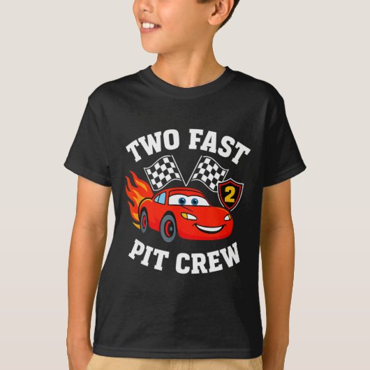 Two Fast 2 2nd Birthday T Crew 2yr Year Old  Tシャツ (正面)