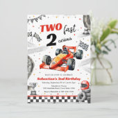 Two Fast 2 Curious Race Car Birthday Invitation 招待状 (スタンド正面)