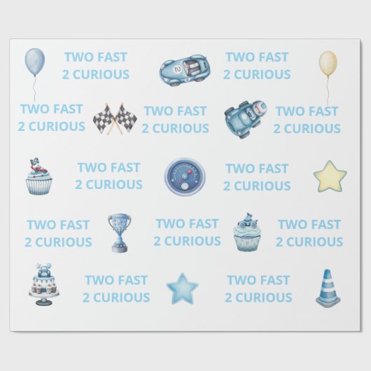 Two Fast 2 Curious Race Car Wrapping Paper ラッピングペーパー (フラット)