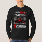 Two Fast 2 Curious racing 2nd Birthday two fast bi Tシャツ (正面)