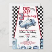 Two Fast 2nd birthday Boy Racer Invitation 招待状 (正面)