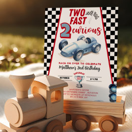 Two Fast 2nd birthday Boy Racer Invitation 招待状