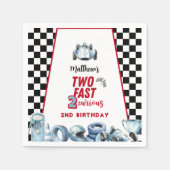 Two Fast 2nd birthday Boy Racing Car  スタンダードカクテルナプキン (正面)