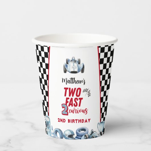 Two Fast 2nd birthday Boy Racing Car  紙コップ (正面)