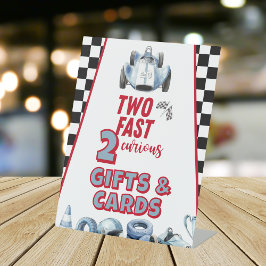 Two Fast 2nd birthday Boy Racing Car Gifts 台座サイン