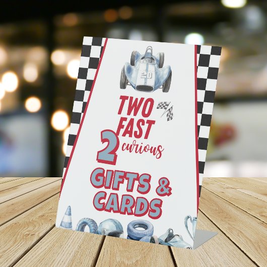 Two Fast 2nd birthday Boy Racing Car Gifts 台座サイン