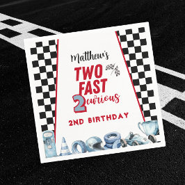 Two Fast 2nd birthday Boy Racing Car Invitation スタンダードカクテルナプキン