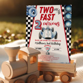 Two Fast 2nd birthday Boy Racing Car Invitation 招待状