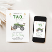 TWO Fast 4Wheelerクワッドバイク誕生日招待状 招待状