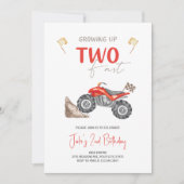 TWO Fast 4Wheelerクワッドバイク誕生日招待状 招待状 (正面)