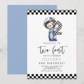 Two Fast Birthday Boy 招待状 (正面/裏面)