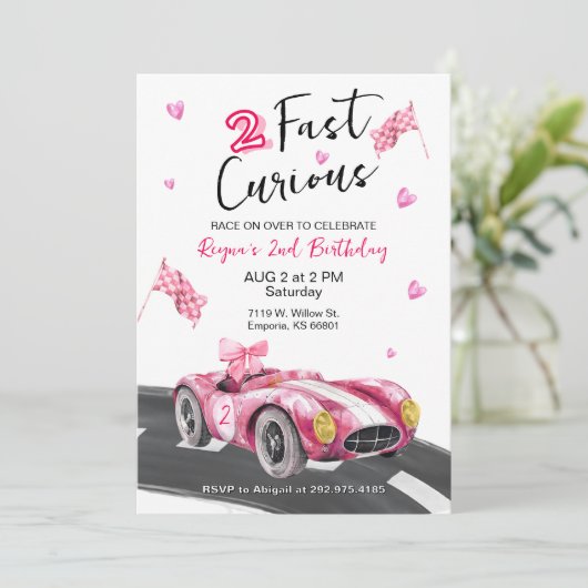 Two Fast Birthday Invitation 招待状 (スタンド正面)