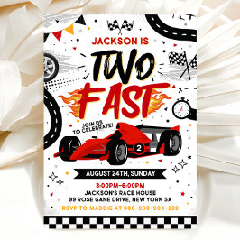 Two Fast Birthday Invitation, Race Car Invitation 招待状