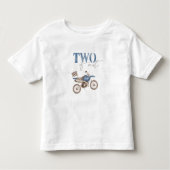 TWO Fast Blue Dirt Bike誕生日Tシャツ トドラーTシャツ (正面)