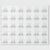 Two Fast Blue Race Car Boy 2nd Birthday ラッピングペーパー (フラット)