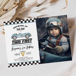 Two Fast Boy 2nd Birthday Race Carパーティー写真 招待状