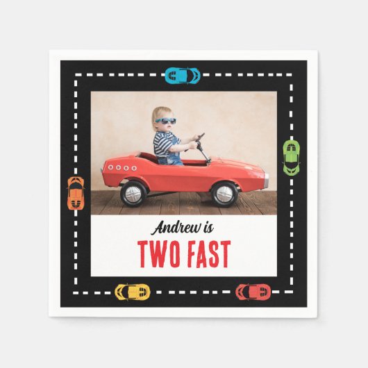 Two Fast Boys誕生日写真 スタンダードカクテルナプキン (正面)