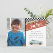 Two Fast Car Theme Unique Yellow Red Black Invitat 招待状 (スタンド正面)