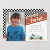 Two Fast Car Theme Unique Yellow Red Black Invitat 招待状 (正面/裏面)