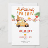 Two Fast Christmas Gingerbread Car 2nd Birthday 招待状 (正面)