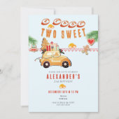 Two Fast Christmas Gingerbread Car B 2nd Birthday 招待状 (正面)