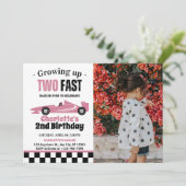 Two Fast Girl 2歳の誕生日パーティーの写真 招待状 (スタンド正面)