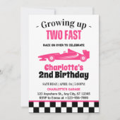 Two Fast Girl 2歳の誕生日パーティー 招待状 (正面)