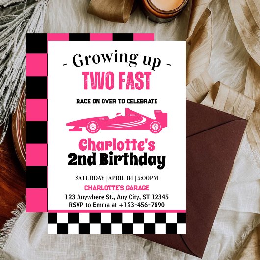 Two Fast Girl 2歳の誕生日パーティー 招待状