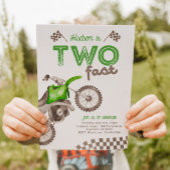 Two Fast Green Dirt Bike Invitation 招待状