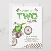 Two Fast Green Dirt Bike Invitation 招待状 (正面)