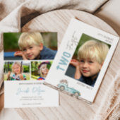 TWO Fast Race Carフォト誕生日招待状 招待状