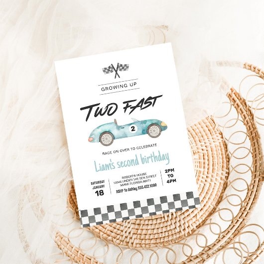 TWO Fast Race Carヴィンテージ2nd誕生日 招待状
