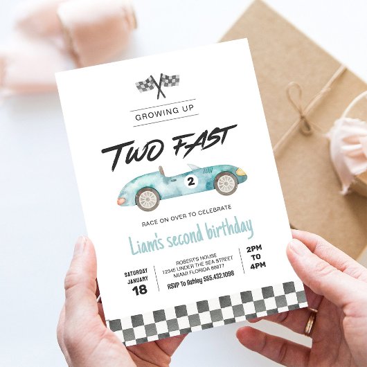 TWO Fast Race Carヴィンテージ2nd誕生日 招待状