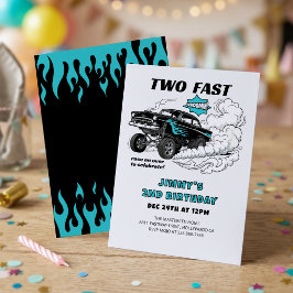 Two Fast Race Car 🏁 ガッサー 2歳の誕生日 招待状