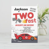 TWO Fast Race Car 2nd Birthday招待状 招待状 (スタンド正面)