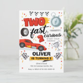 Two Fast Race Car 2nd Birthday 招待状 (スタンド正面)