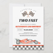 TWO FAST RACE CAR 2nd Birthday 招待状 (正面)