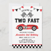 Two Fast Race Car 2nd Birthday Invitation 招待状 (正面)