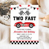 Two Fast Race Car 2nd Birthday Invitation 招待状