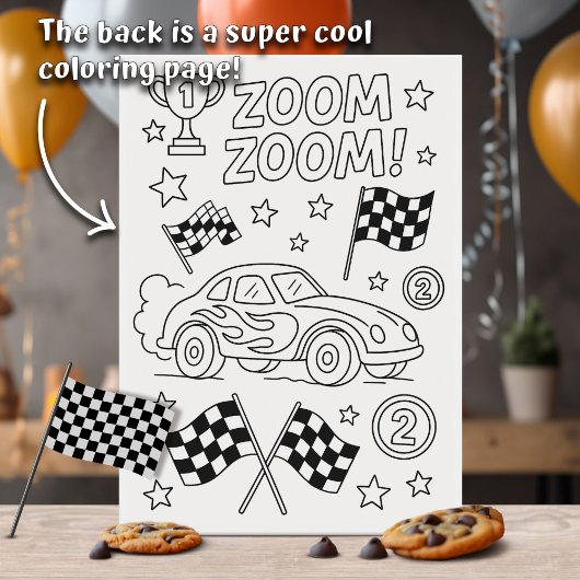 Two Fast Race Car Birthday 招待状