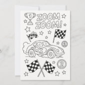 Two Fast Race Car Birthday 招待状 (裏面)