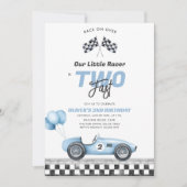 Two Fast Race Car Boy 2nd Birthday Invitation 招待状 (正面)