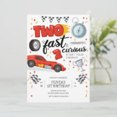 Two Fast Race Car Boy 2nd Birthday Invitation 招待状 (スタンド正面)