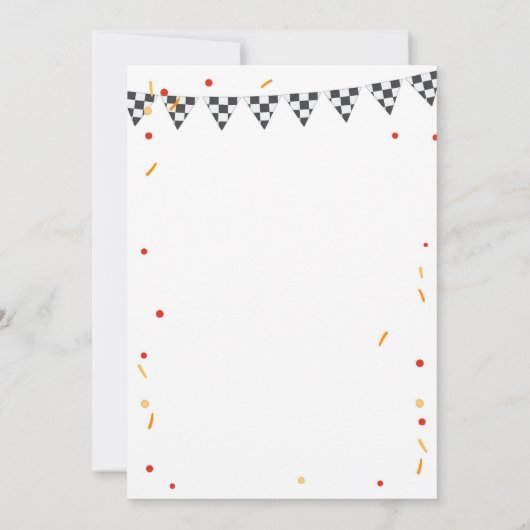 Two Fast Race Car Boy 2nd Birthday Invitation 招待状 (裏面)