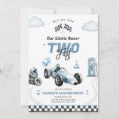 Two Fast Race Car Boy 2nd Birthday Invitation 招待状 (正面)