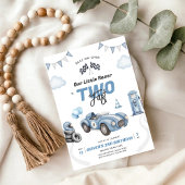 Two Fast Race Car Boy 2nd Birthday Invitation 招待状