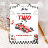 Two Fast Race Car Boy 2nd Birthday Invitation 招待状