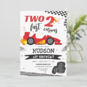 Two Fast Race Car Boy 2nd Birthday Invitation 招待状 (スタンド正面)