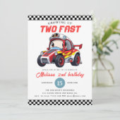 Two Fast Race Car Boy 2nd Birthday Party 招待状 (スタンド正面)