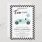 TWO FAST RACE CAR BOYS第2誕生日パーティー 招待状 (正面)